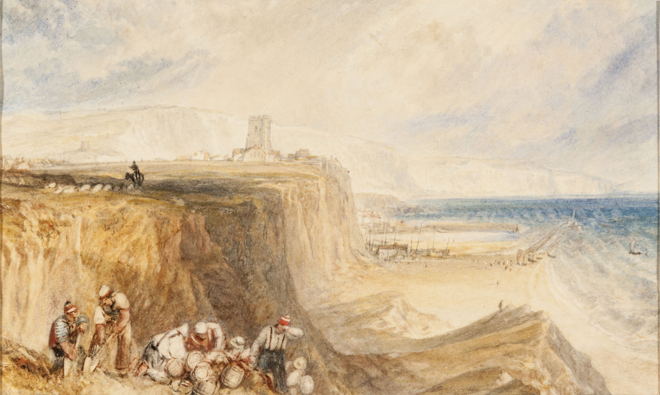 J. M. W. Turner paintings - Joseph Mallord William Turner, “Folkestone, Kent,” about 1822, watercolor on paper.