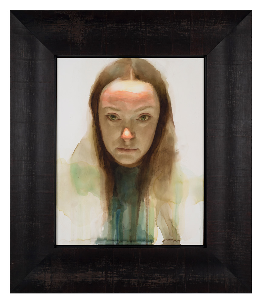 Ali Cavanaugh, "Self Portrait," 2023, watercolor on panel, 14 x 11 in.