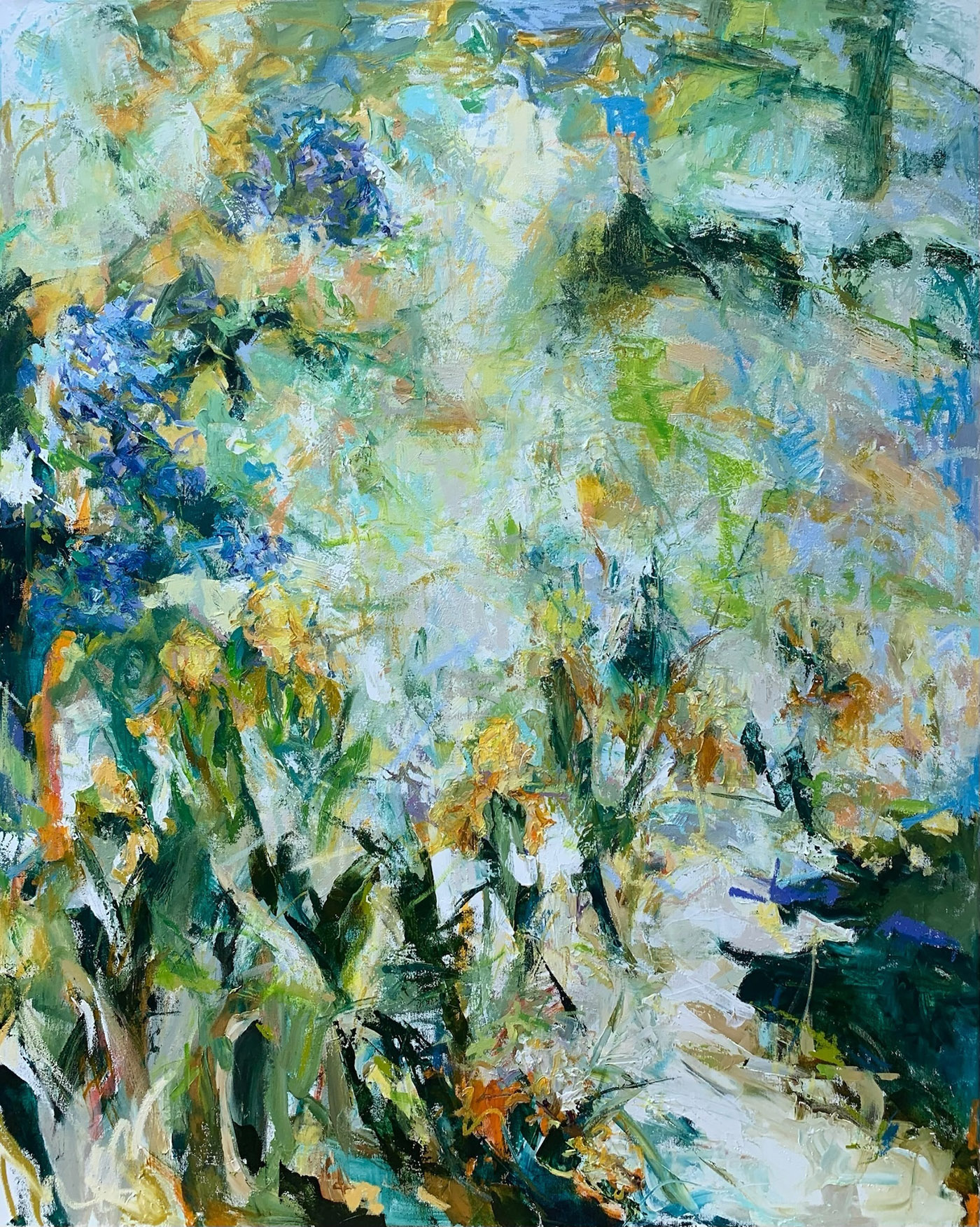 oil painting of abstract flowers