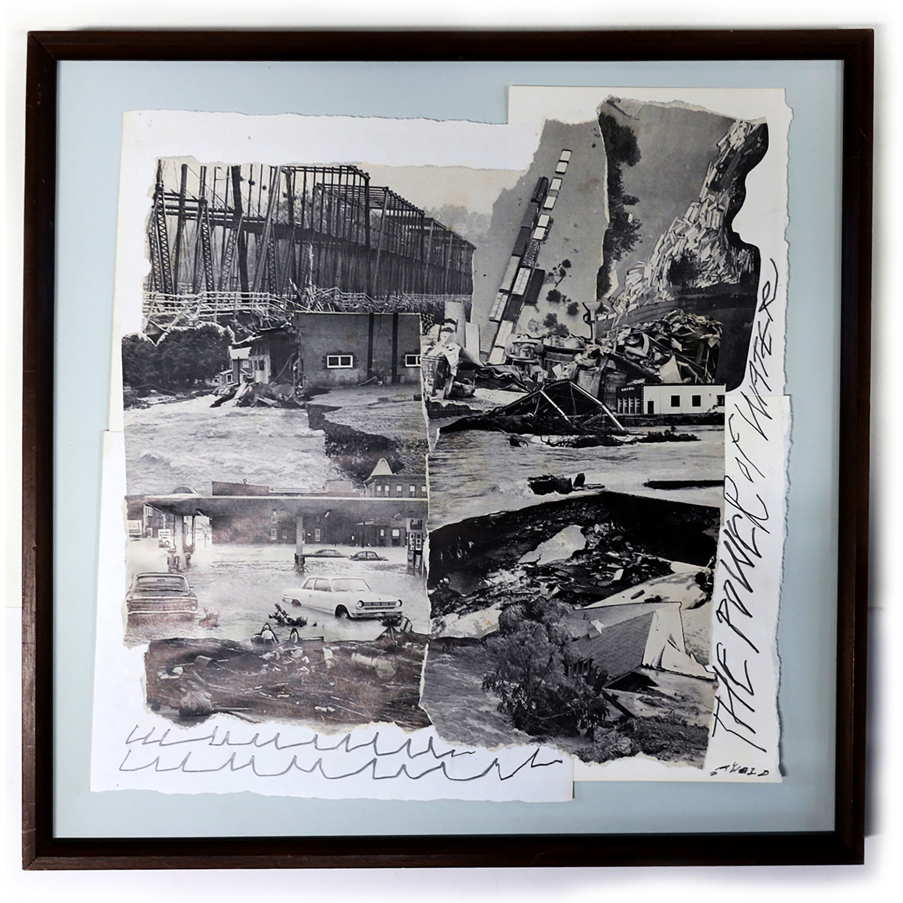 Adam Void, "The Power of Water," 2024, collage on paper, 19×19×1.5 inches. Courtesy of the artist.