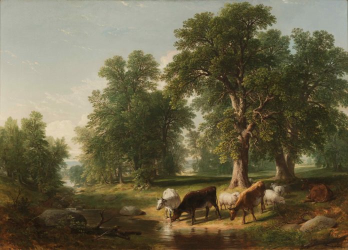 Asher Brown Durand (American), "Summer Afternoon," 1865, oil on canvas, 22 1/2 x 35 in. (57.2 x 88.9 cm) Asher Brown Durand (American), "Summer Afternoon," 1865, oil on canvas, 22 1/2 x 35 in. (57.2 x 88.9 cm)