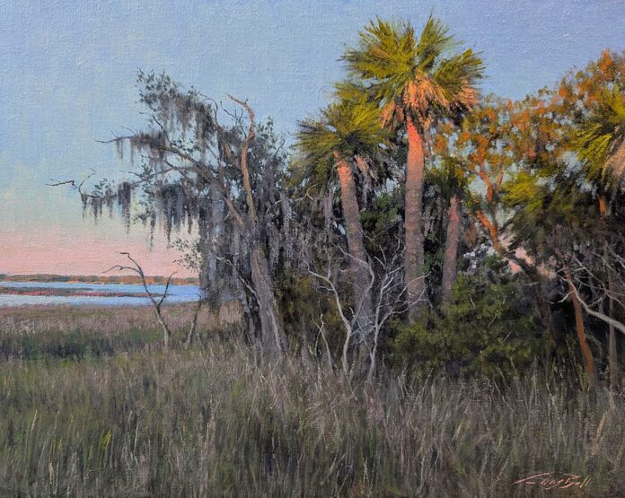 PleinAir Salon First Place Overall: “Dawn’s Grace” (oil, 16 x 20 in.) by Chris Bell