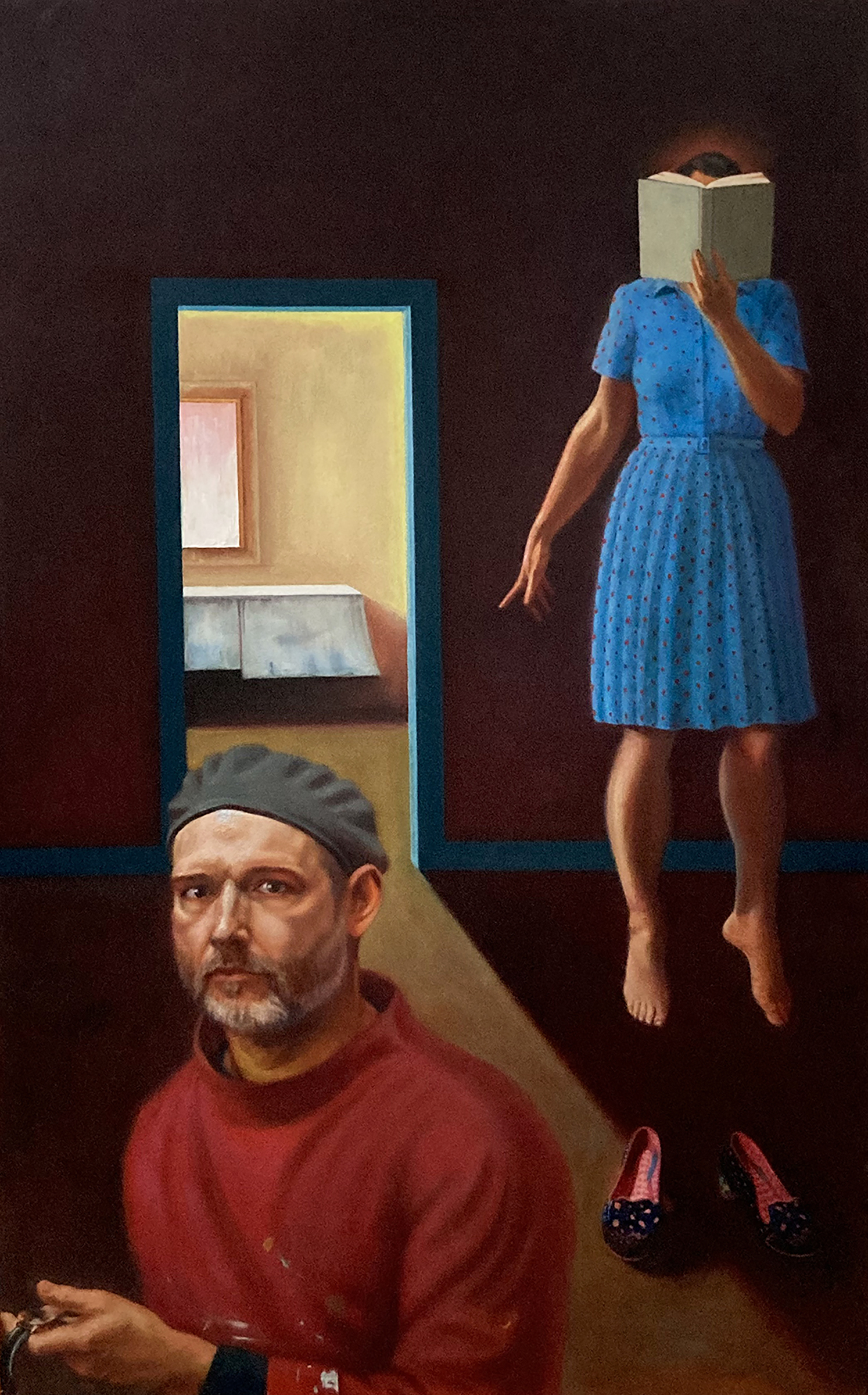 Contemporary realism art - Nathan Bertling, "Both / And," oil on panel, 35 x 56 in.