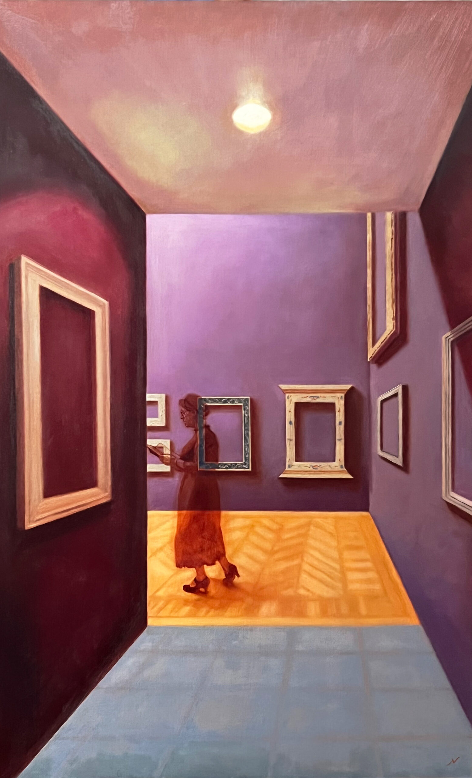 Nathan Bertling, "Memory (Louvre)," oil on linen over panel, 25 x 40 in.