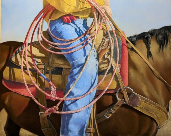 pastel paintings for sale - Lin Boucher, "Rio Rancho Roper," pastel, 16 x 20 in.
