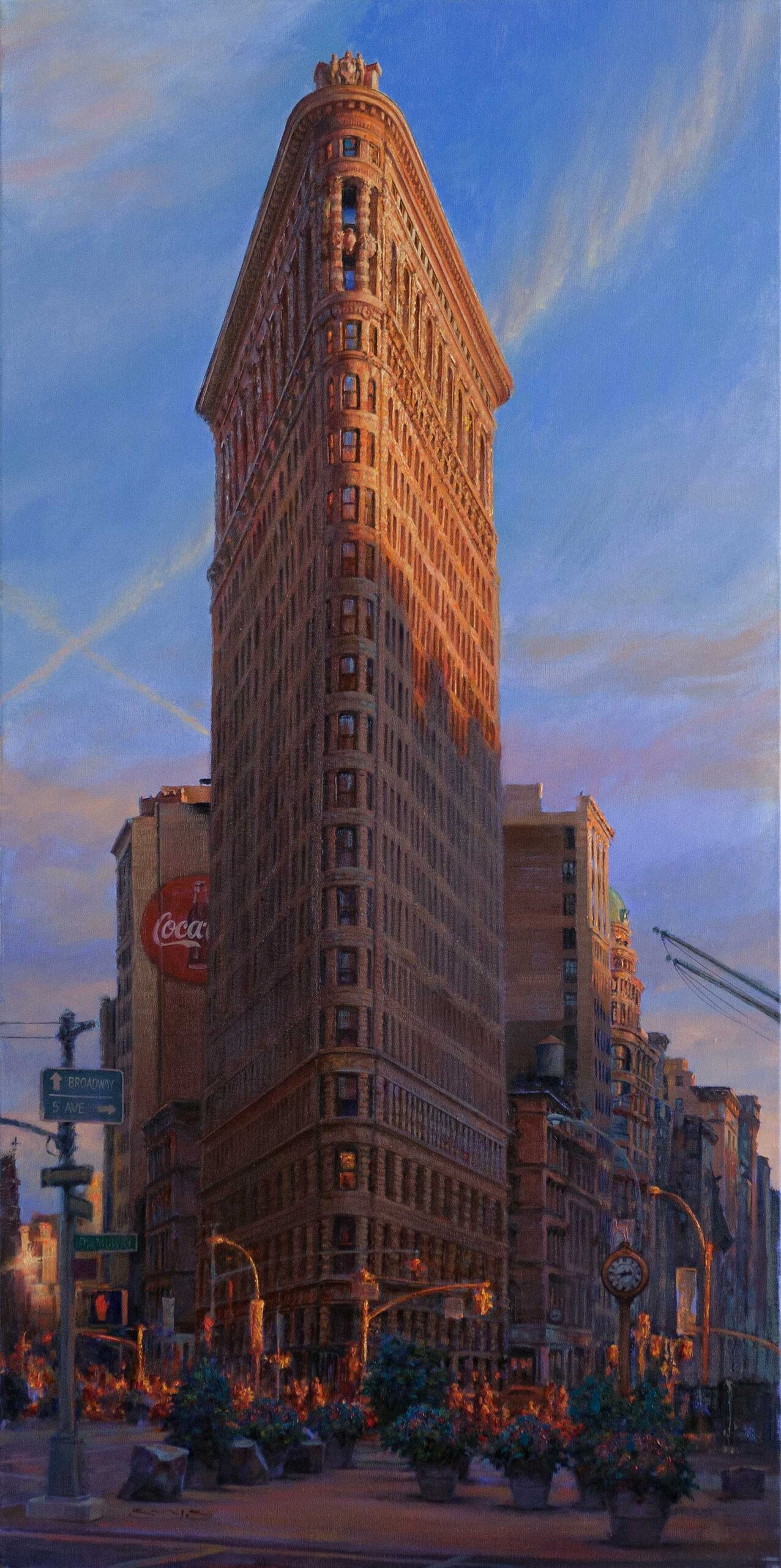 William Suys, "Sunset Crossing Broadway,” 48 x 24 in.
