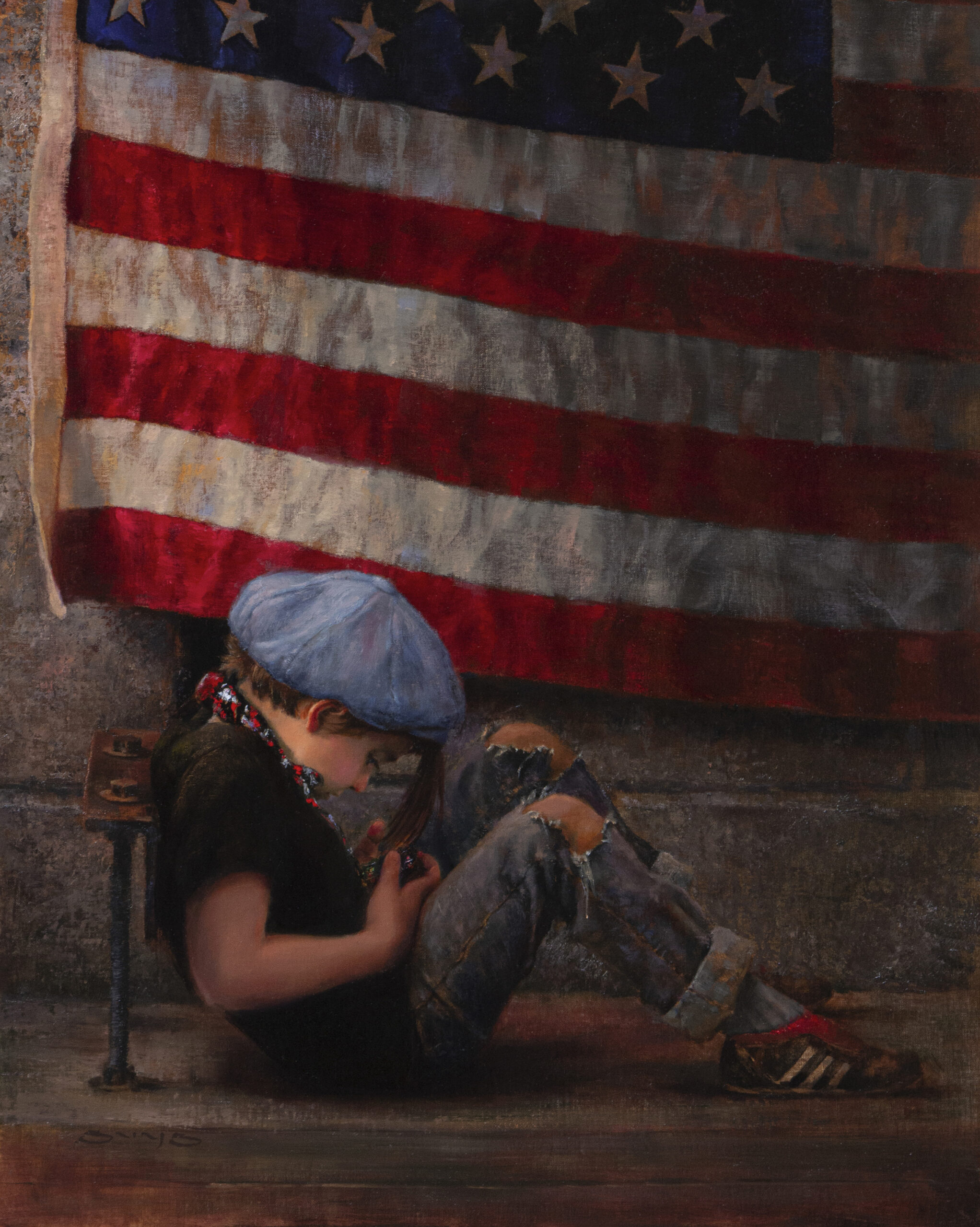 Portrait painting of an immigrant