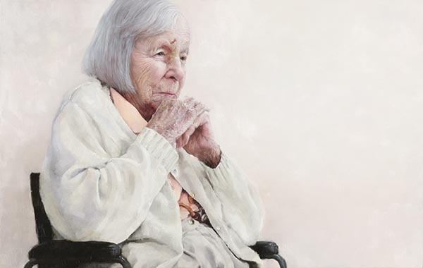 Amy Werntz, "Marjorie," 2018, oil on birch panel