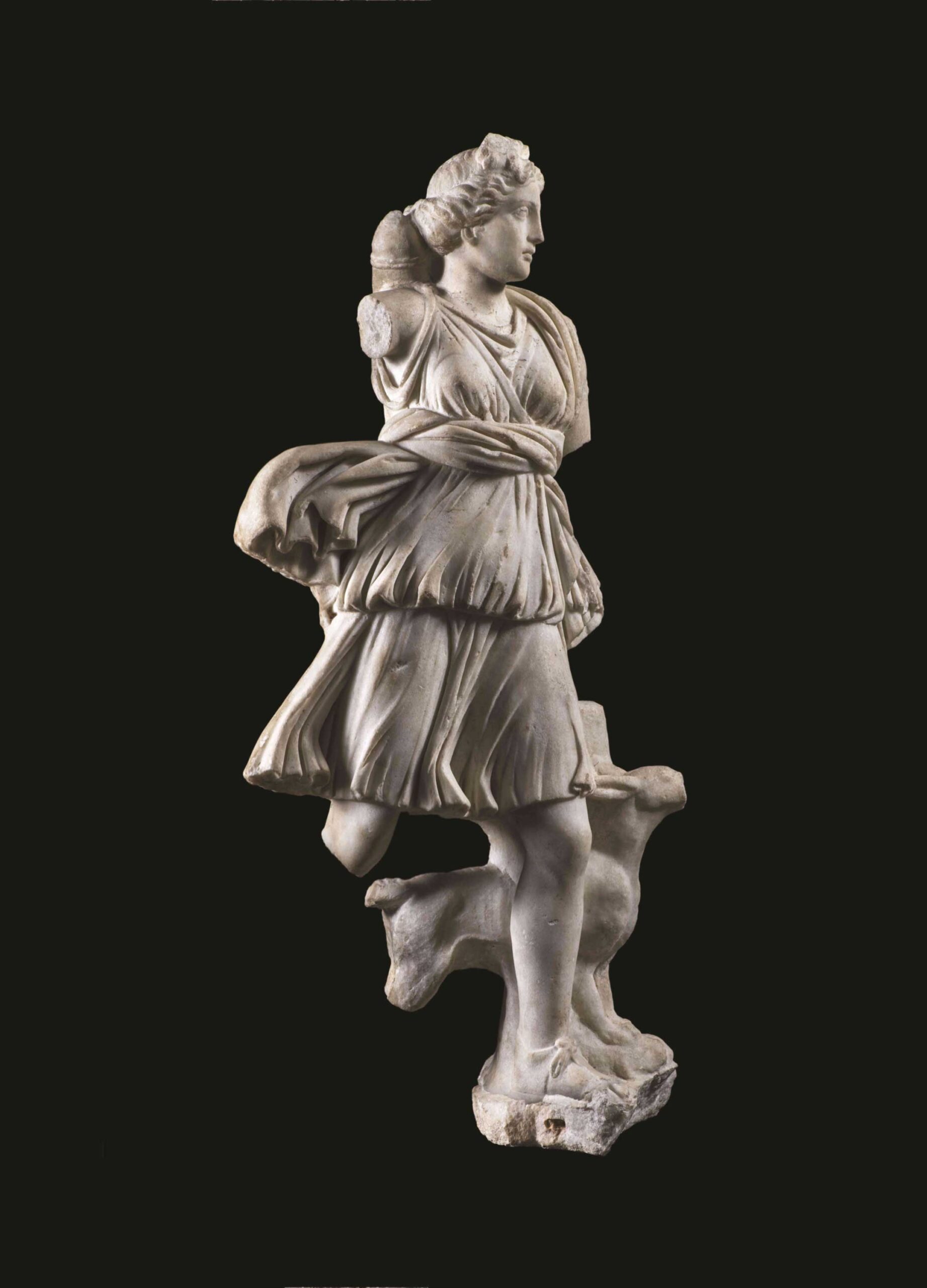 "Diana Venatrix, Roman," 2nd century AD, marble, 40 1/2 x 17 3/4 x 10 1/4 in., Galleria Valerio Turchi (Rome)