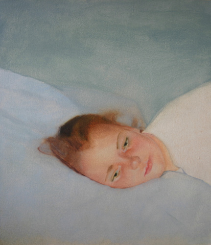 Mixed media portrait of a girl