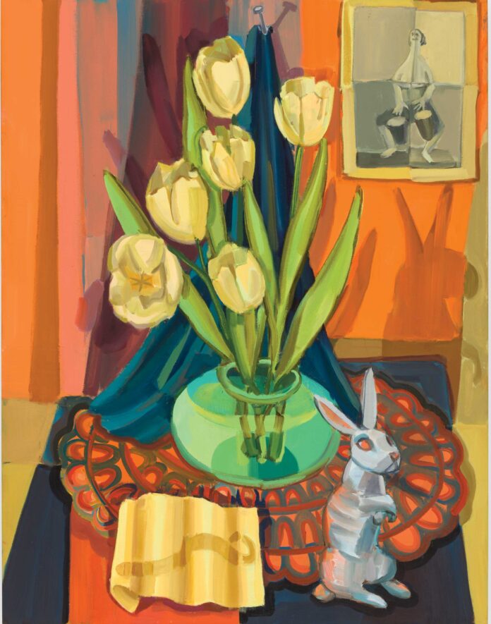 Judith Linhares (b. 1940), "Go Tell Alice," 2022, oil on canvas, 35 1/2 x 26 in., Courtesy of the artist and P.P.O.W., New York City Art Collection - Judith Linhares (b. 1940), "Go Tell Alice," 2022, oil on canvas, 35 1/2 x 26 in., Courtesy of the artist and P.P.O.W., New York City