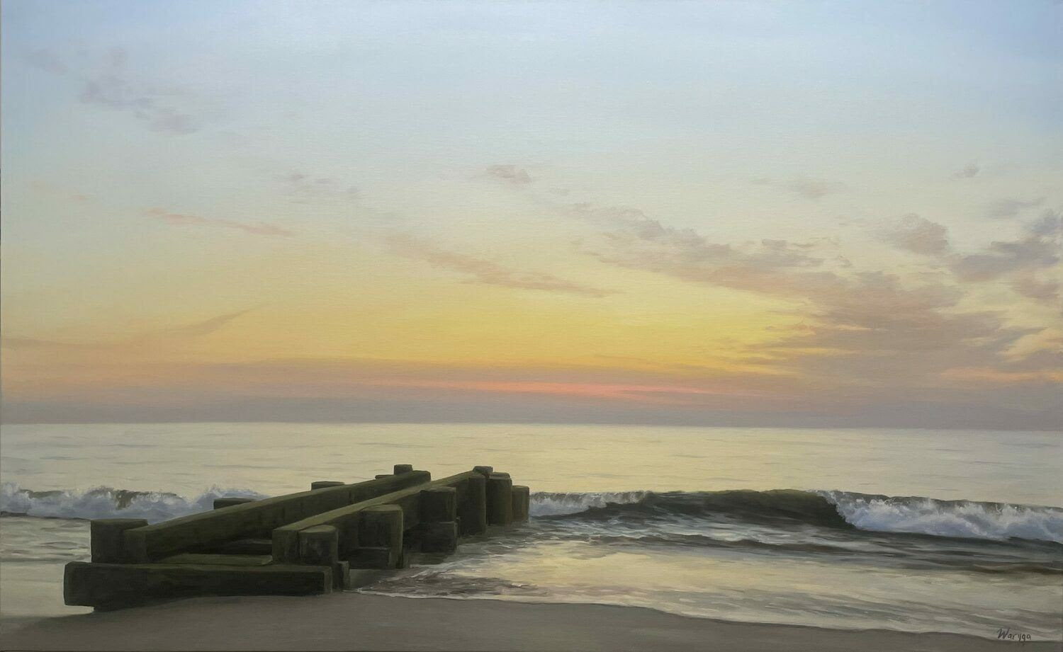 Matthew Waryga "Easter Sunrise in Rehoboth v.11", oil painting, 96th Grand National Exhibition.