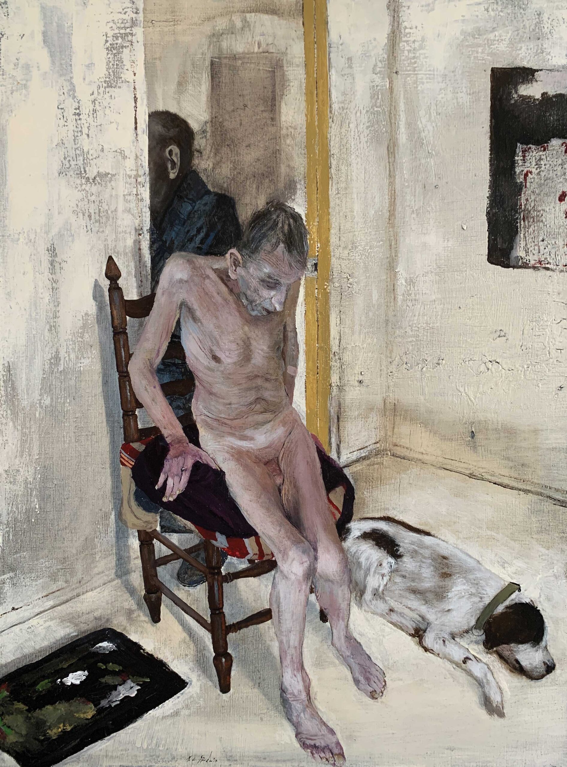 figurative art - Miles Cleveland Goodwin (b. 1980), "Beautiful Dying Man," 2023, oil on linen, 24 x 18 in., Valley House Gallery (Dallas)