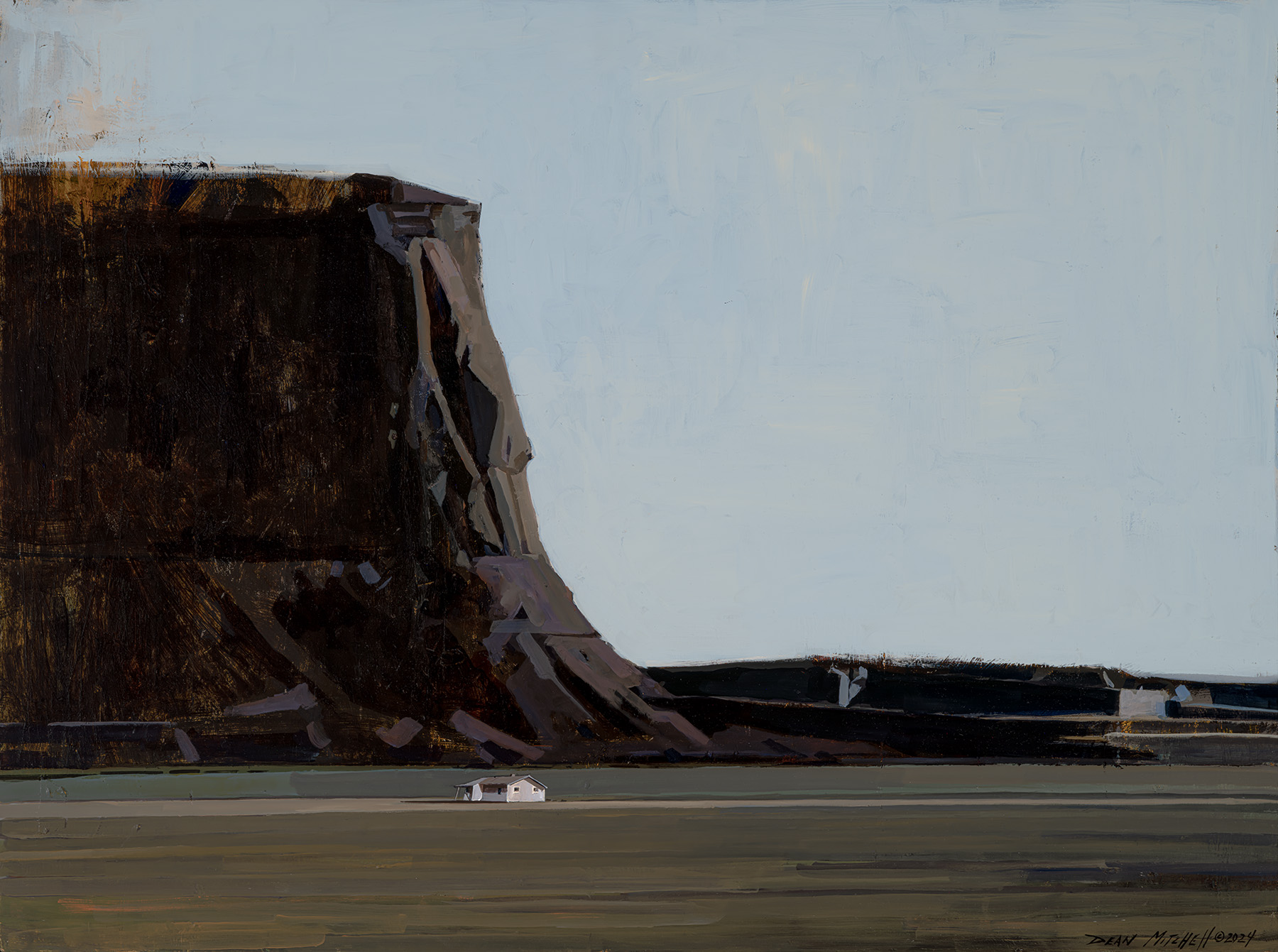 Dean Mitchell (b. 1957), “Below the Mountain,” 2024, Acrylic, 21 x 38 inches