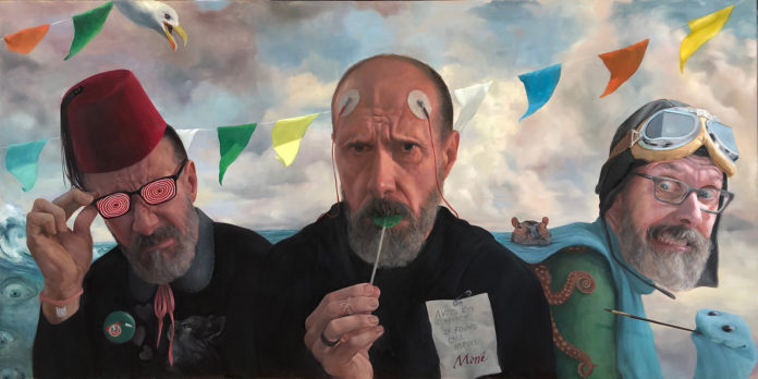 “Head Study of Matthew Innis” by Nicole Moné, Oil on panel, 18” x 36”