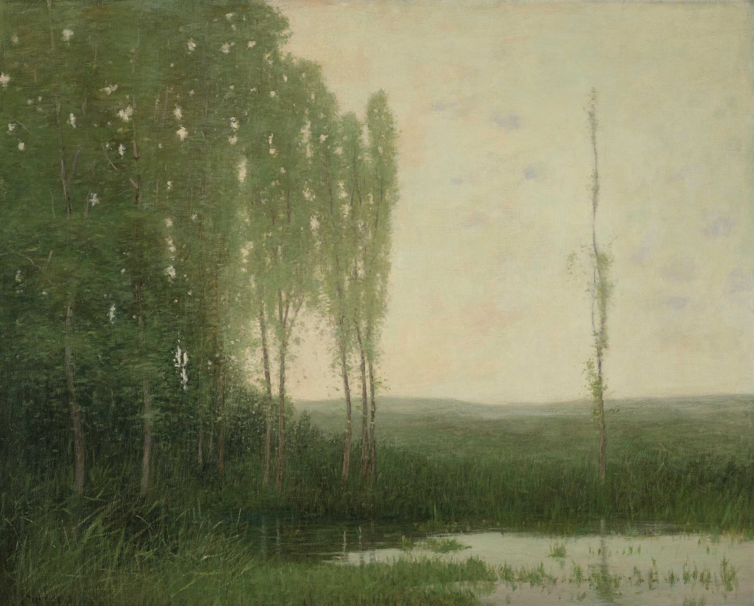 Robertson Kirtland Mygaatt (1861–1919), "Edge of the Pond," c. 1910, oil on canvas, 37 x 45 in., private collection, Connecticut