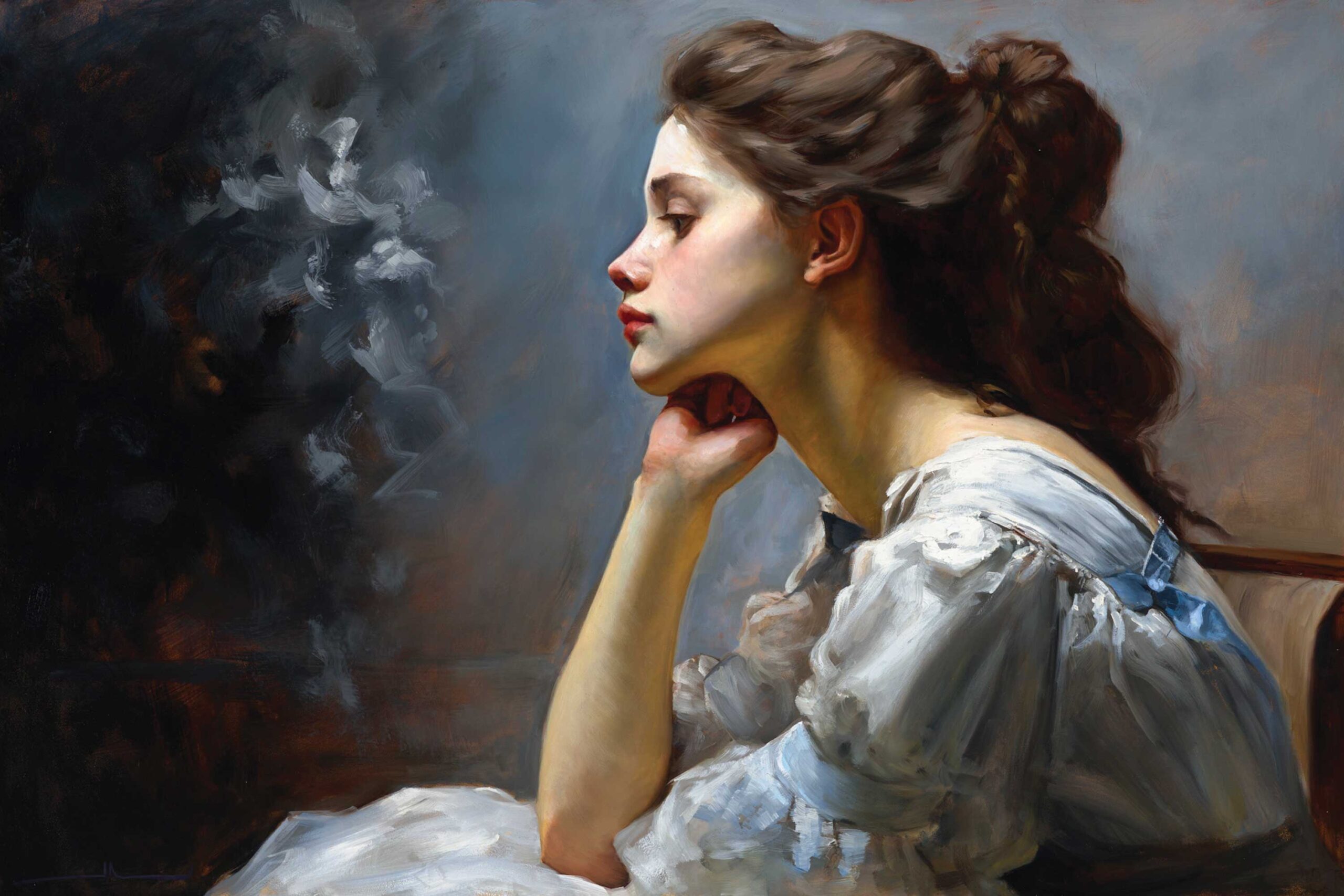 JONATHAN NOON (b. 1985), "Dying of the Light," 2024, oil on ACM, 20 x 30 in.