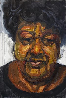 Sedrick Huckaby, "Mary, Mary-Lu, Missionary Parker," 2013, oil and charcoal on canvas on panel