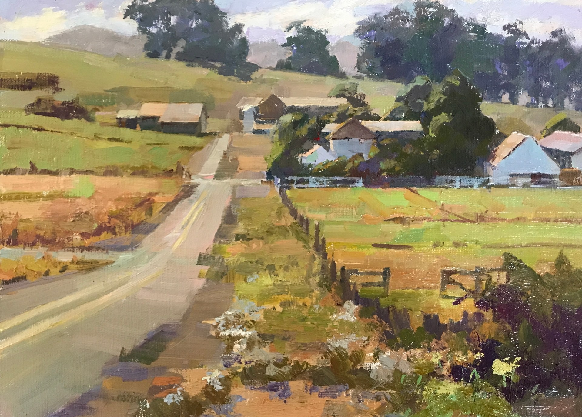 PleinAir Salon - Camille Przewodek, “Sonoma Farm Vista,” Oil, 9 x 12 in.