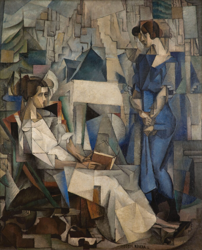 Diego Rivera (1886–1957), "Dos Mujeres (Two Women)," 1914, oil on canvas, 77 3/4 x 63 1/2 in., 1955.010 Diego Rivera (1886–1957), "Dos Mujeres (Two Women)," 1914, oil on canvas, 77 3/4 x 63 1/2 in., 1955.010