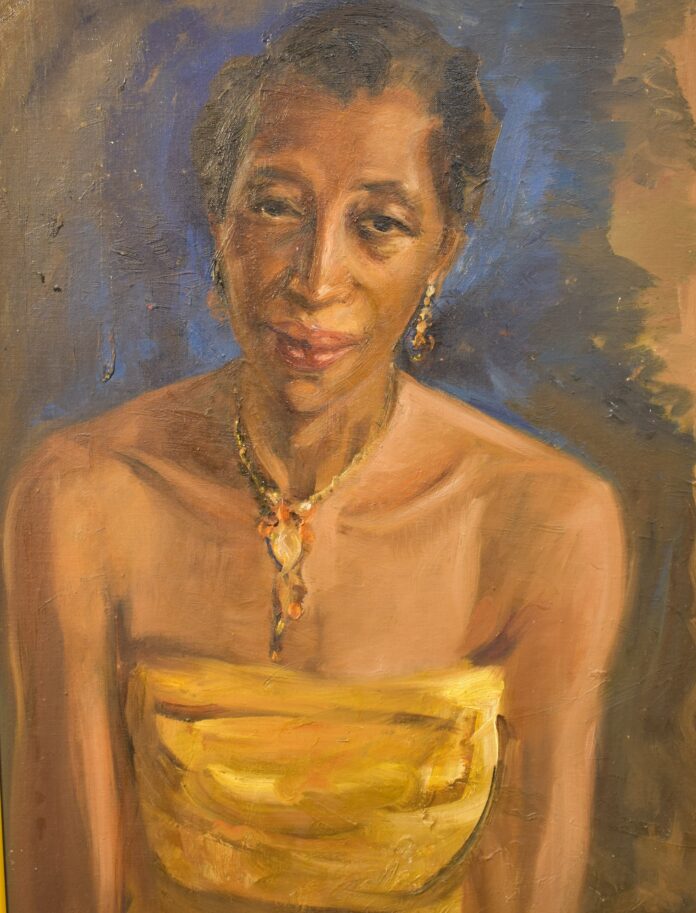 Stella Sassoon, “Gold Dress,” (c. 1942), Oil on Canvas, 24” X 18”, Courtesy of Tryon Fine Arts Center @tryonfineartscenter American art - Stella Sassoon, “Gold Dress,” (c. 1942), Oil on Canvas, 24” X 18”, Courtesy of Tryon Fine Arts Center @tryonfineartscenter