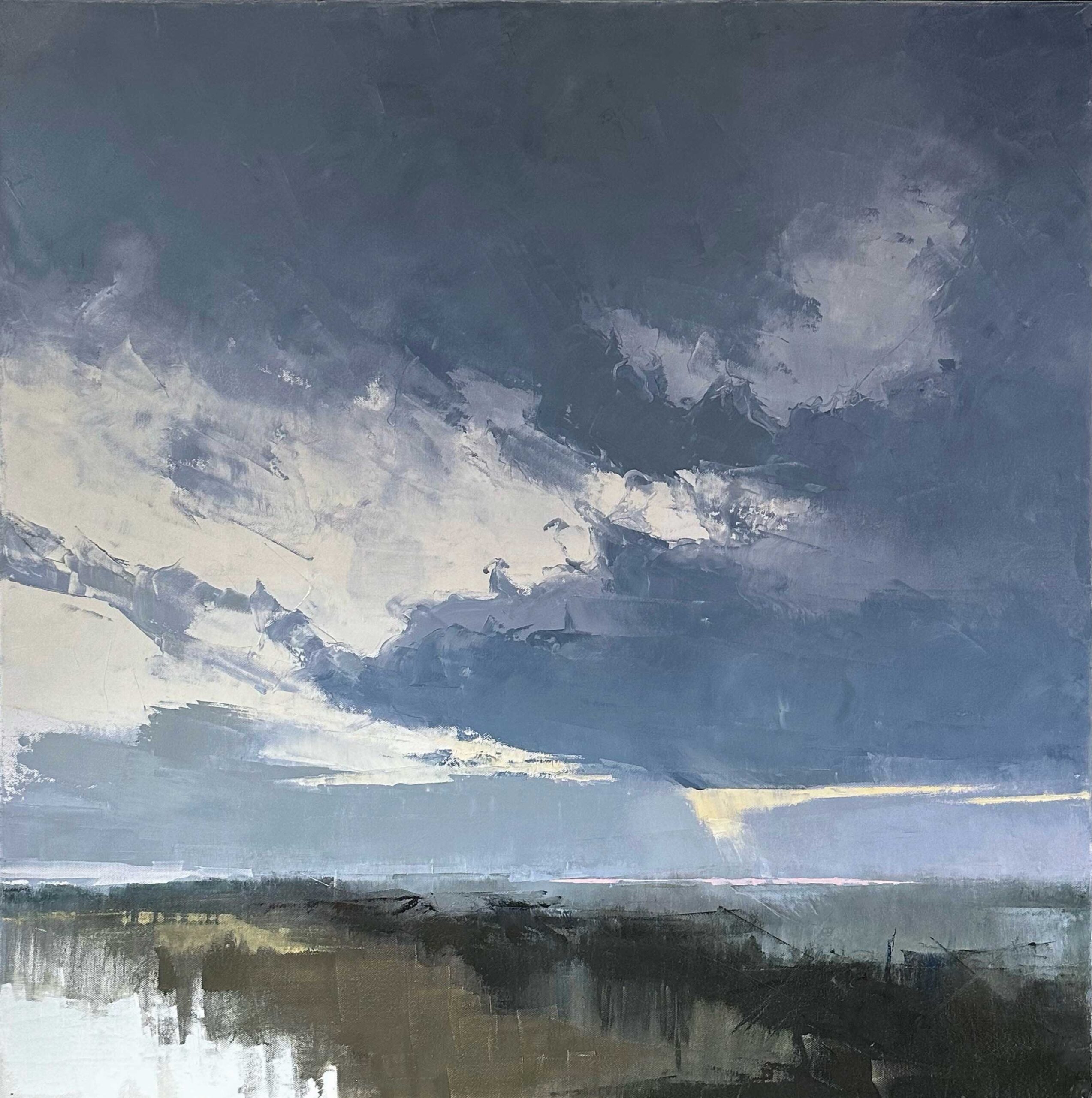 Diane Washa (b. 1953), "Beyond," 2024, oil on canvas, 30 x 30 in.