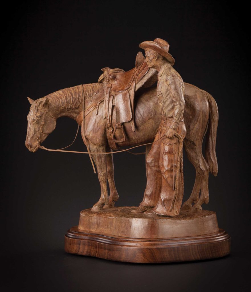 Western art - Tim Harmon (b. 1946), "Coolin' Off," 2020, bronze (edition of 15), 13 1/2 x 8 x 12 in.