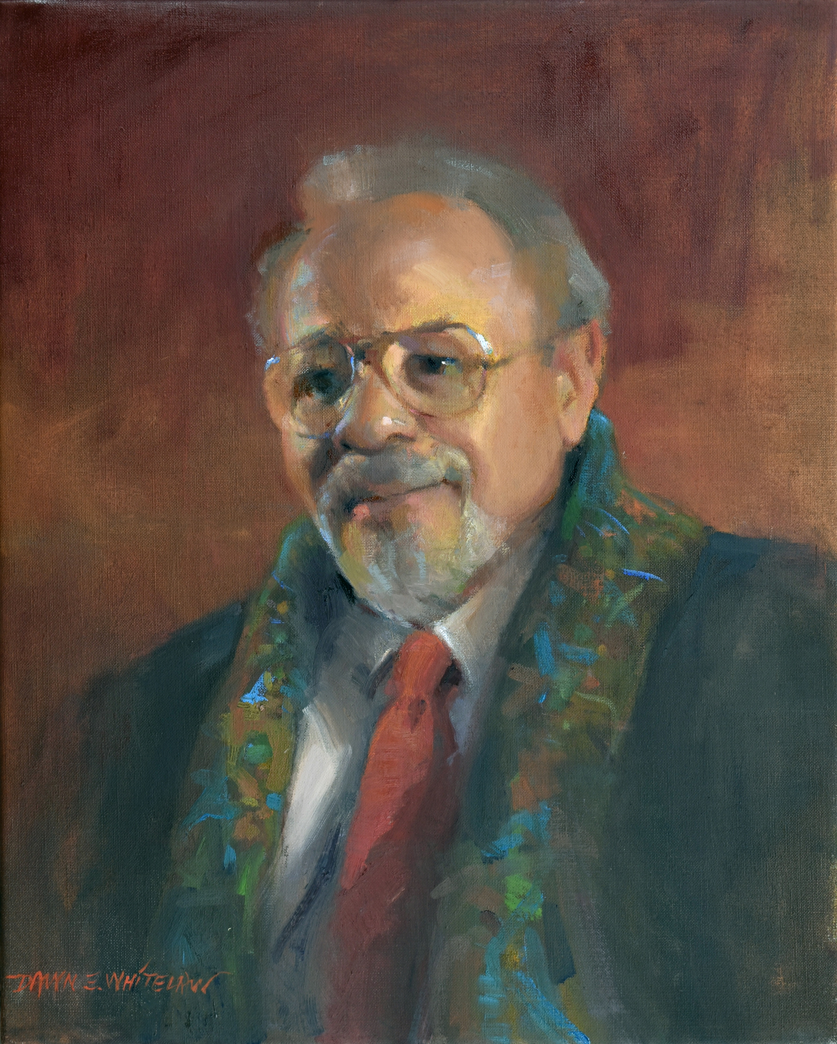 Portrait painting of Lloyd Richards, by Dawn Whitelaw